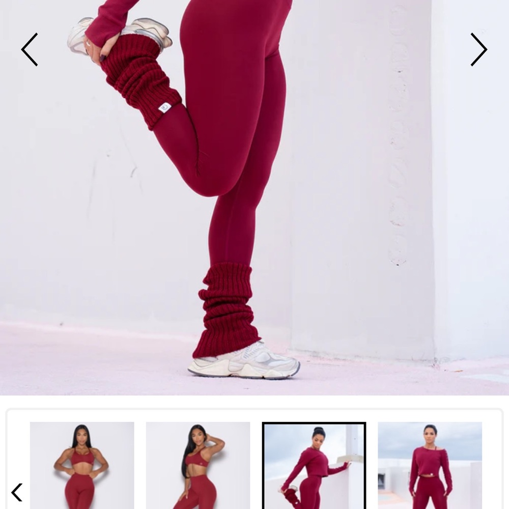 Bombshell lux Women's Burgundy red leg warmer/ socks